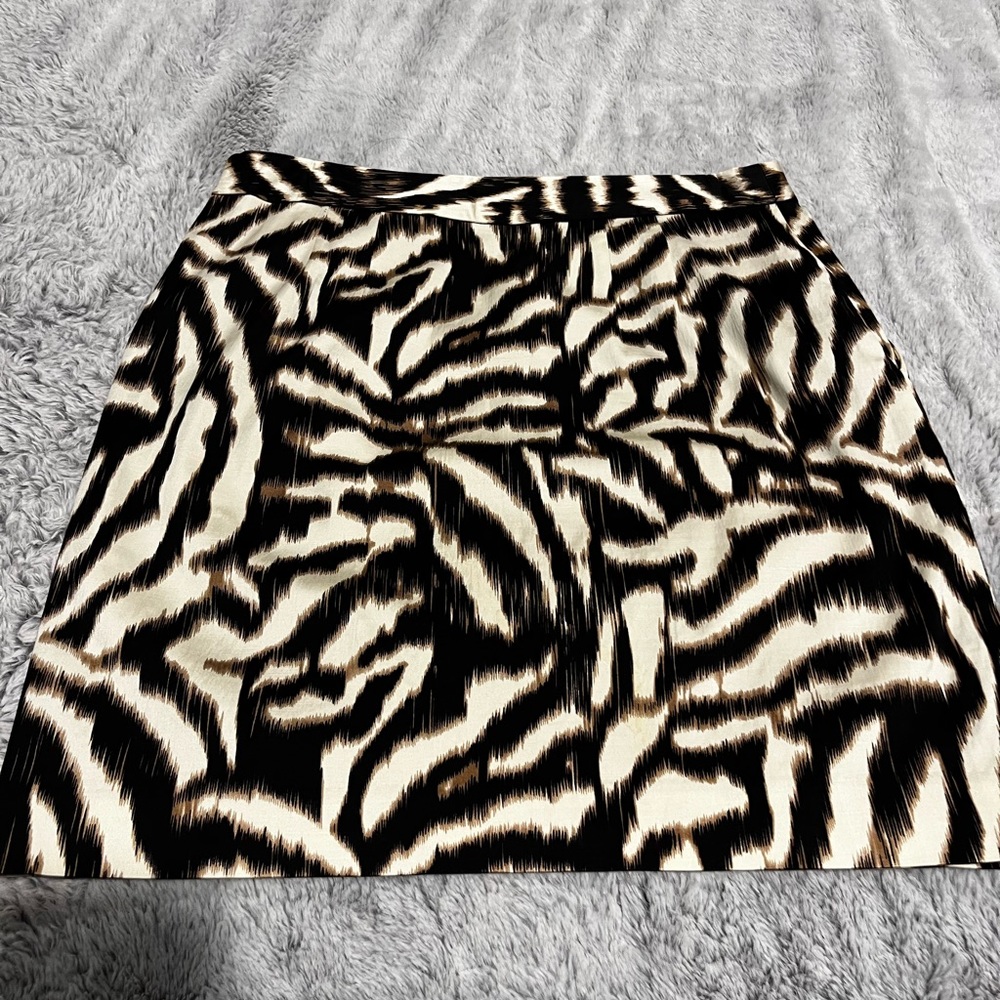 ann taylor zebra satin mini skirt